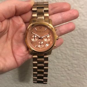 Rose gold womens MK watch